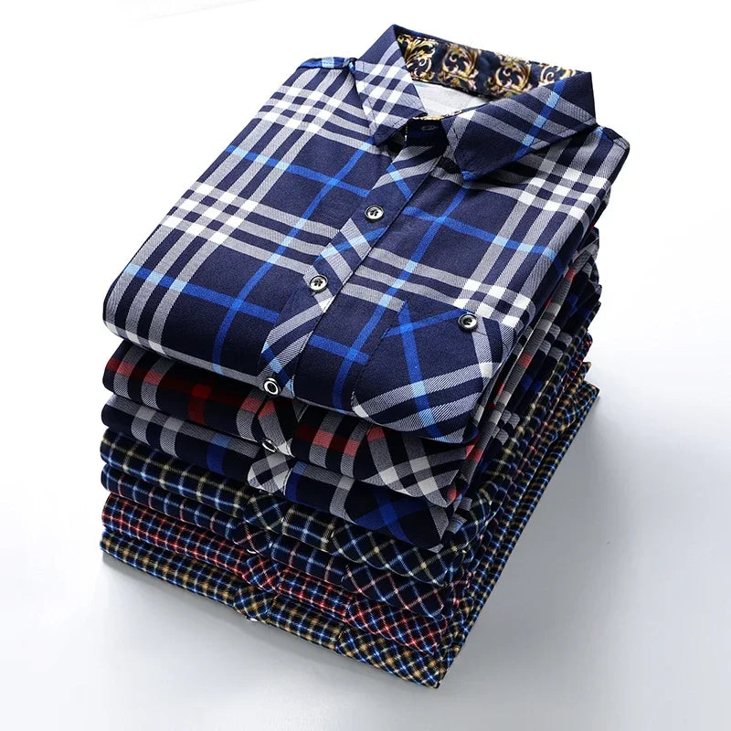 2025 Men's Striped Long Sleeve Shirt Business Casual Fashion Comfortable Non Ironing Four Seasons Versatile Top