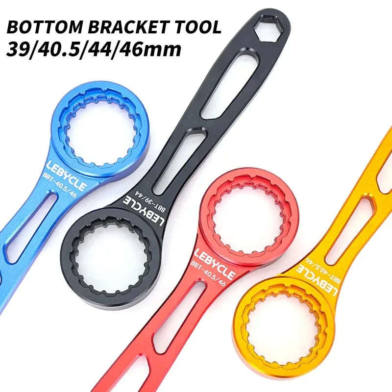 LEBYCLE 4-in-1 Aluminum BB Tool 39/40.5/44/46mm Multi-Function Bottom Bracket Wrench for Road/MTB Bicycle Maintenance Accessorie
