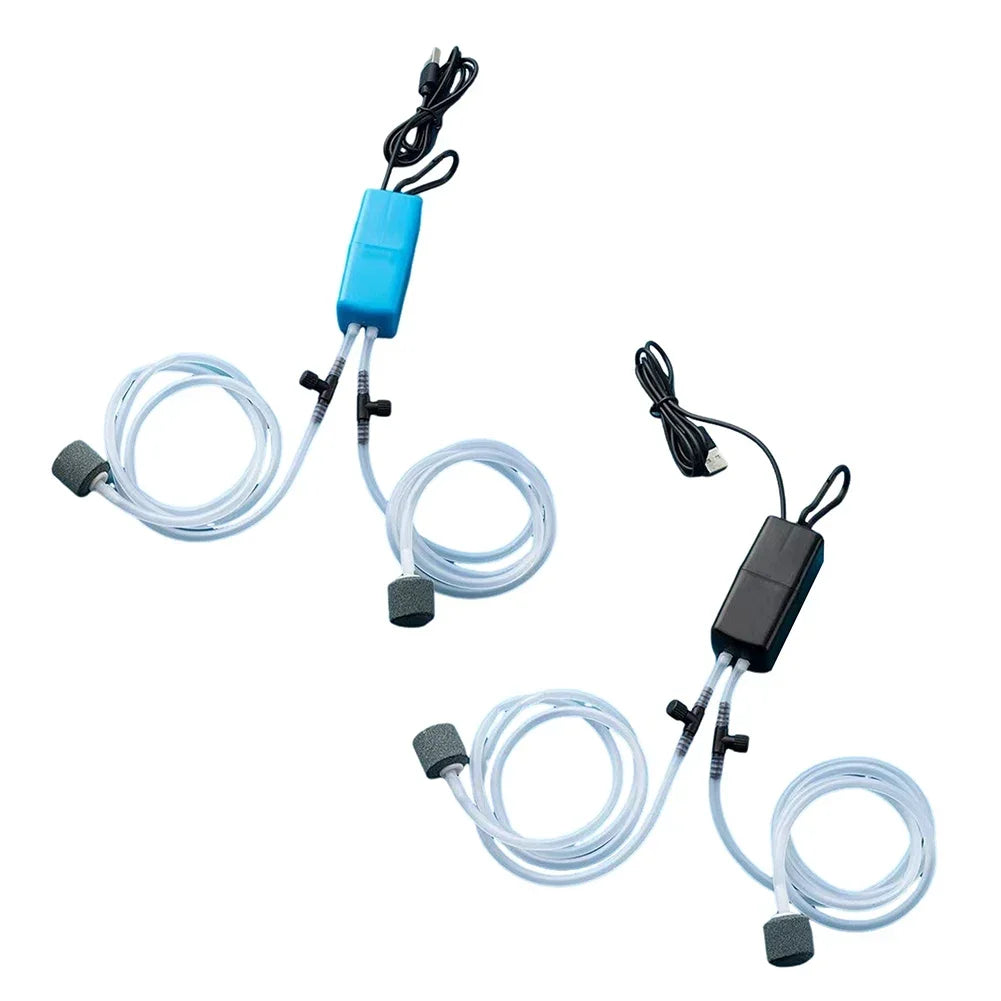 Mini Aquarium Air Pump Kit Oxygen Pump with Air Stone,Silent High Energy Efficient,USB Aquarium Filter, Fishing Tank Accessories