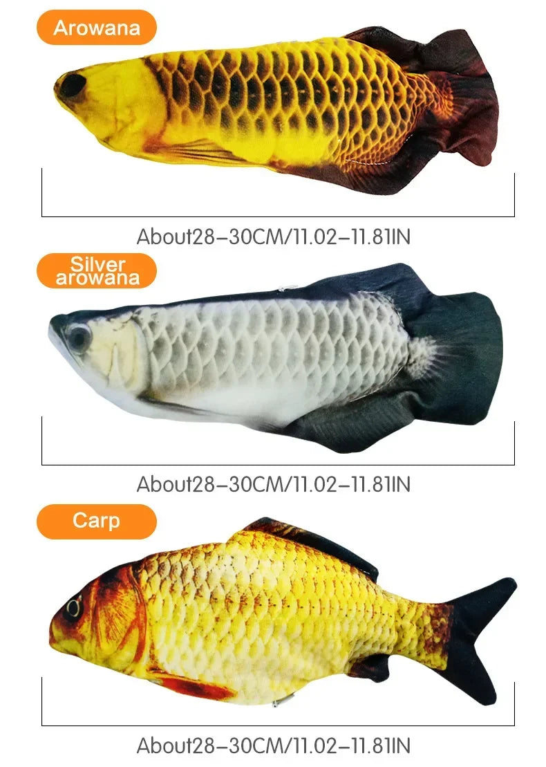 Cat Toy Electric Flopping Fish USB Rechargeable Interactive Jumping Simulation Fish Funny Pet Toy for Cats Kitten Chew Play