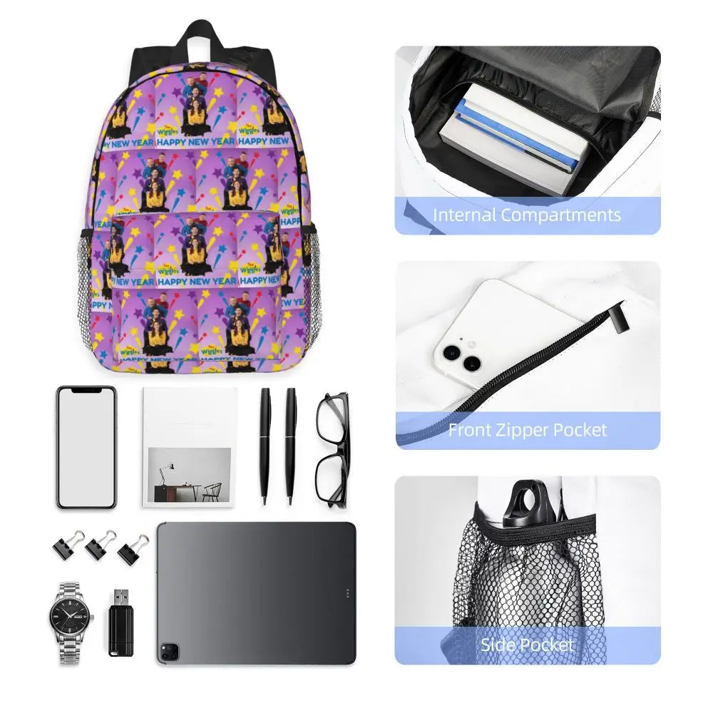 The Wiggles Tv Show Music Band Backpack Student Boys Girls BookBag Children School Bag Computer Shoulder Bags for Men Women