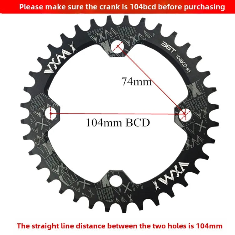Bike 104BCD Elliptic mountain bike 32T 34T 36T 38T modified plus and minus teeth single tooth disc bycicle accesories Crank