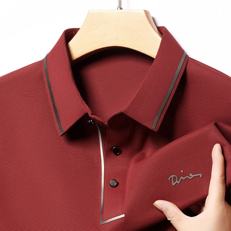 Men's Long Sleeve T-Shirt, Loose Fit Casual Printed Polo Shirts, Shrink Resistant Cotton Crewneck T-Shirt for Men