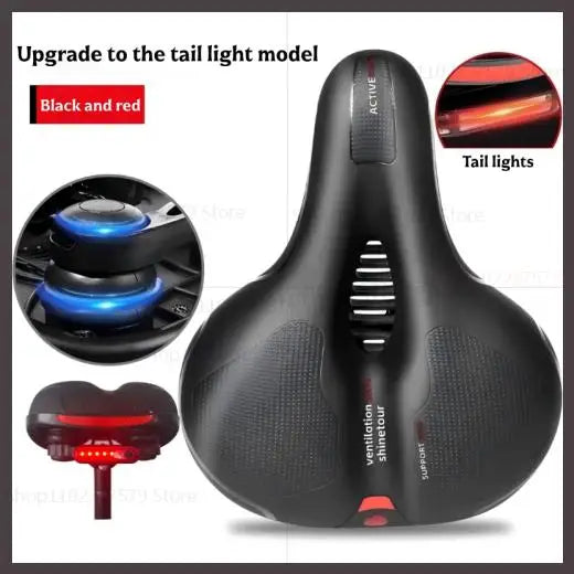 Bicycle seat with shock absorption function, ergonomic and comfortable cushion, suitable for daily cycling and traveling.