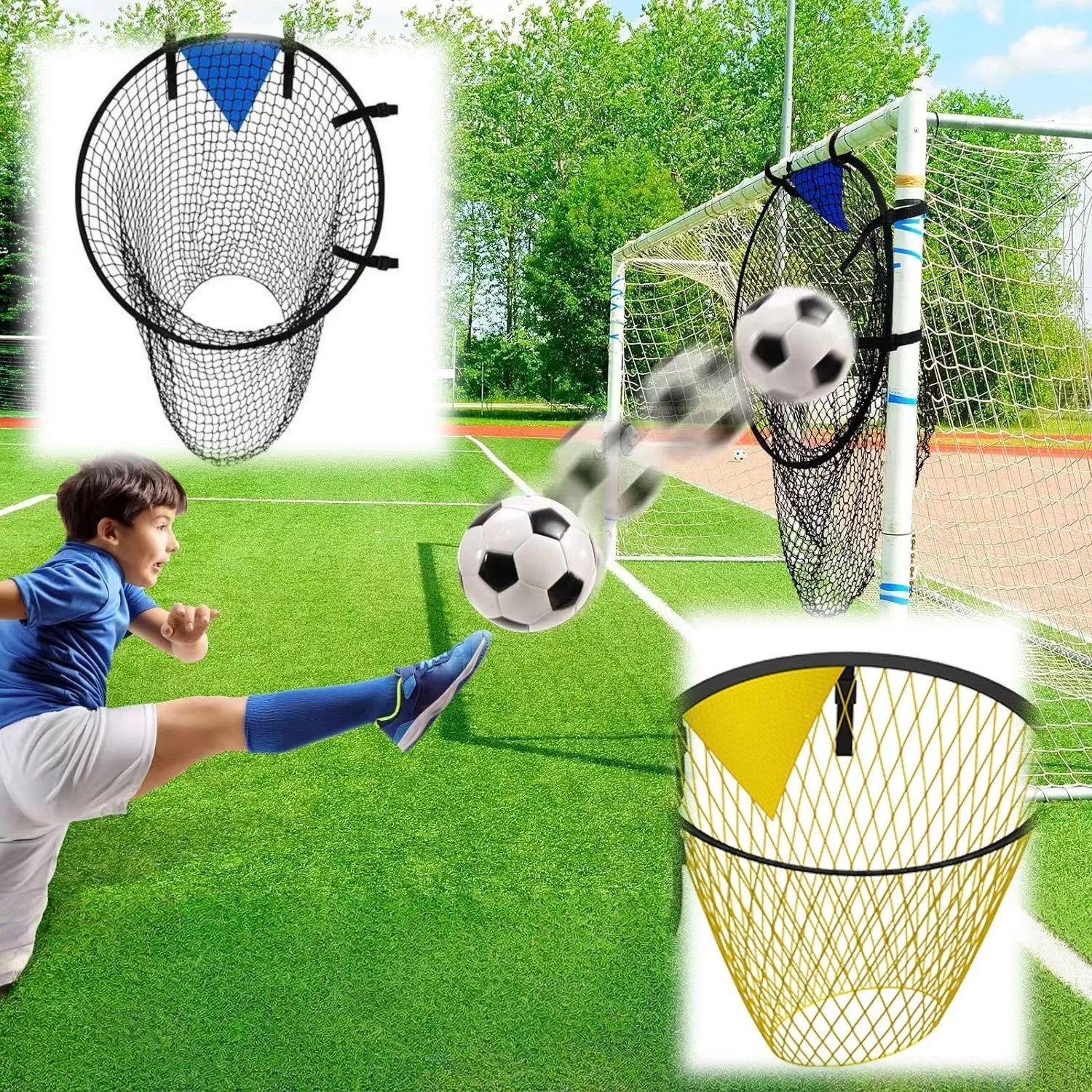 Soccer Target Net Foldable Soccer Ball Practice Shot Net Outdoor Football Training Equipment for Shooting Accuracy Training