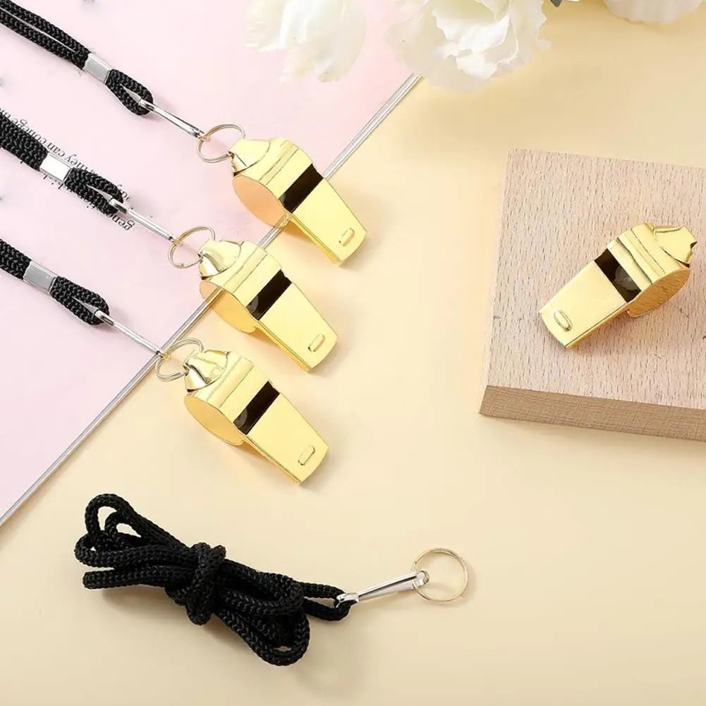 1PC Referee Whistles Metal Whistles Stainless Steel Metal Sports Whistles Sports Equipment With Lanyards Sports Referee Tools