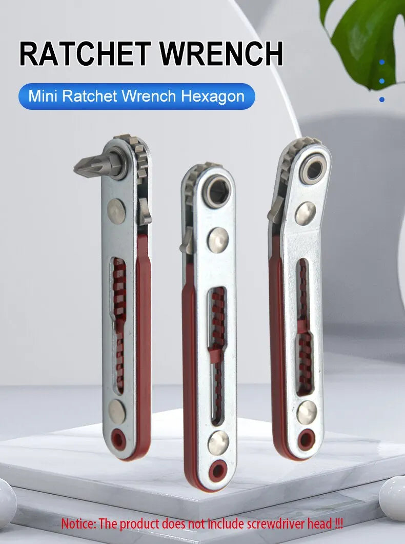 Multifunctional Bidirectional Forward and Reverse Ratchet Screwdriver Elbow Flat Head Wrench Cross Screwdriver Slotted Tool