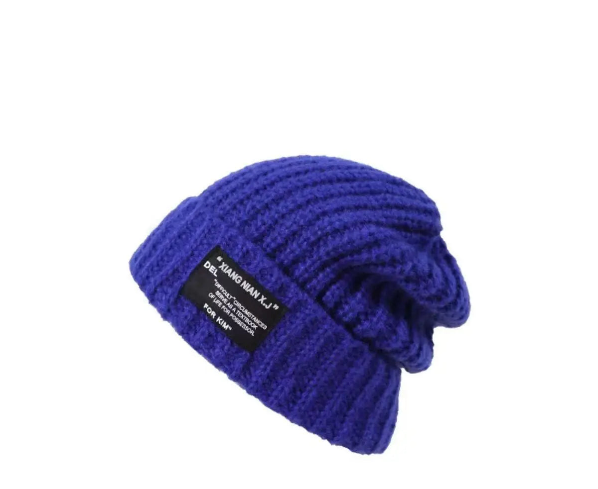 Knitted hats children's ins knitted toe caps versatile big head circumference face covering ear protection pile of hats