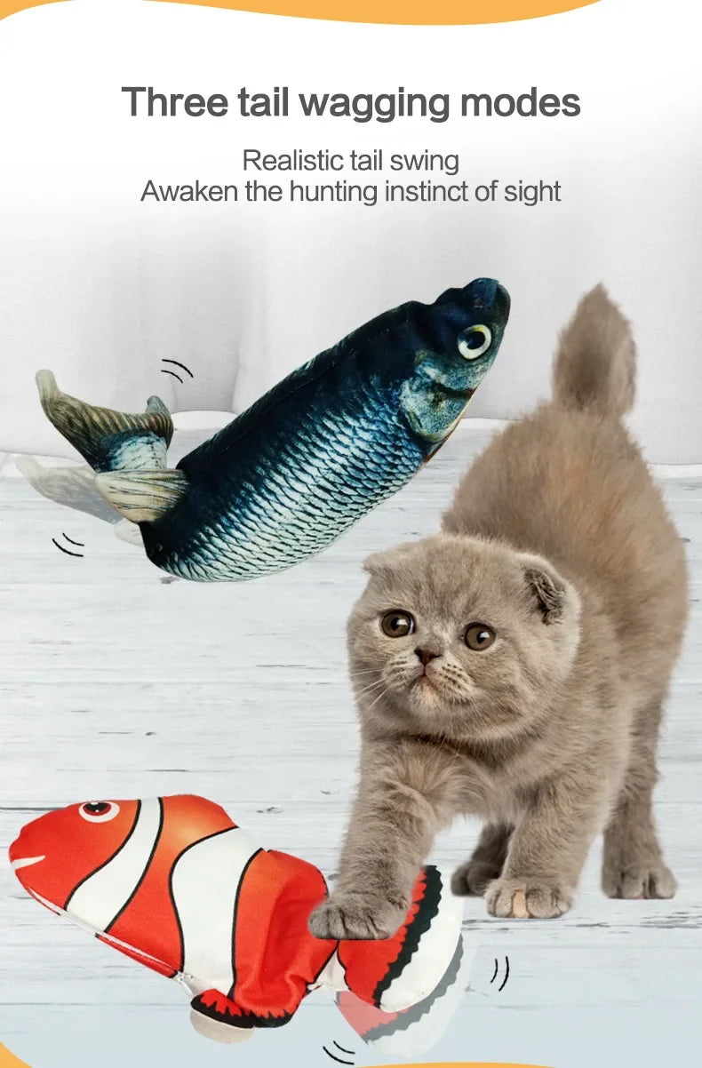 Cat Toy Electric Flopping Fish USB Rechargeable Interactive Jumping Simulation Fish Funny Pet Toy for Cats Kitten Chew Play