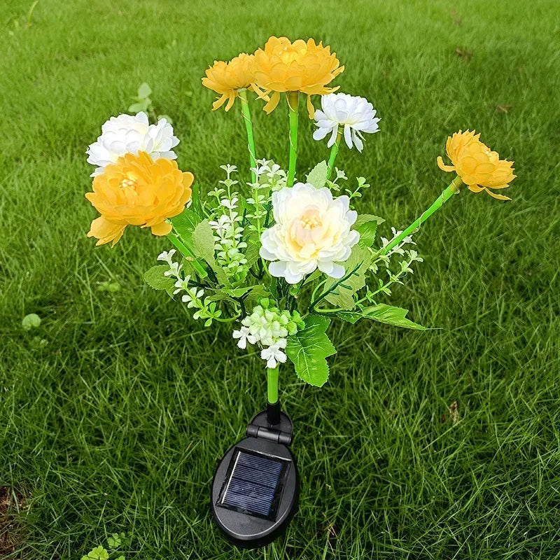 Garden Solar Lights Outdoor Snow Lotus LED Lawn Lights Valentine's Day Patio Yard Decorative Flower Party Wedding Ground Lights