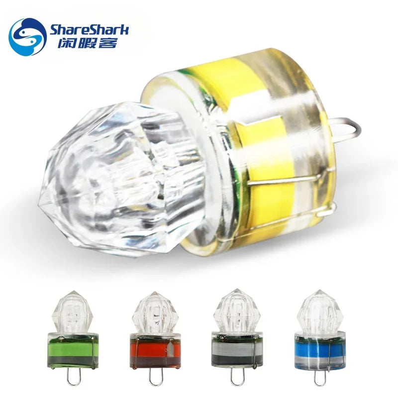 Deep Drop Light Diamond Fishing Light Underwater Activated LED Glow Fishing Lure Attracting Fishing Flash Light Tuna Swordfish