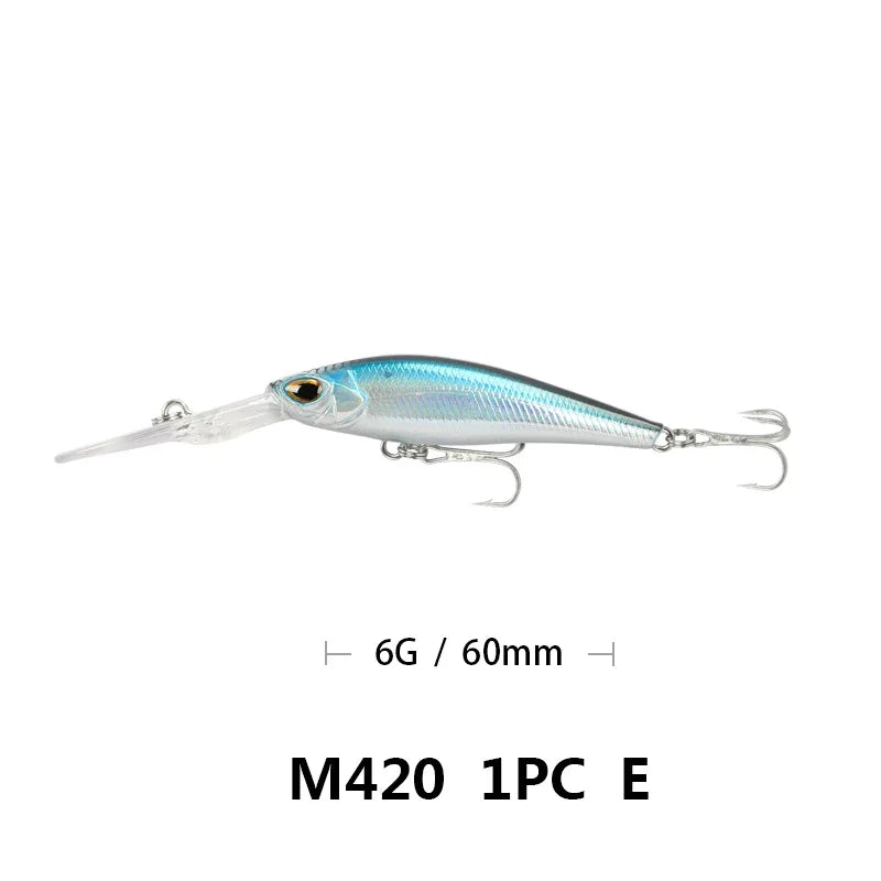 Fishing Lure Long Lip Minnow Wobbler Lure 6cm 6g Deep Diving Floating Jerkbait Swimbait Artificial Hard Bait Trout Bass Bait