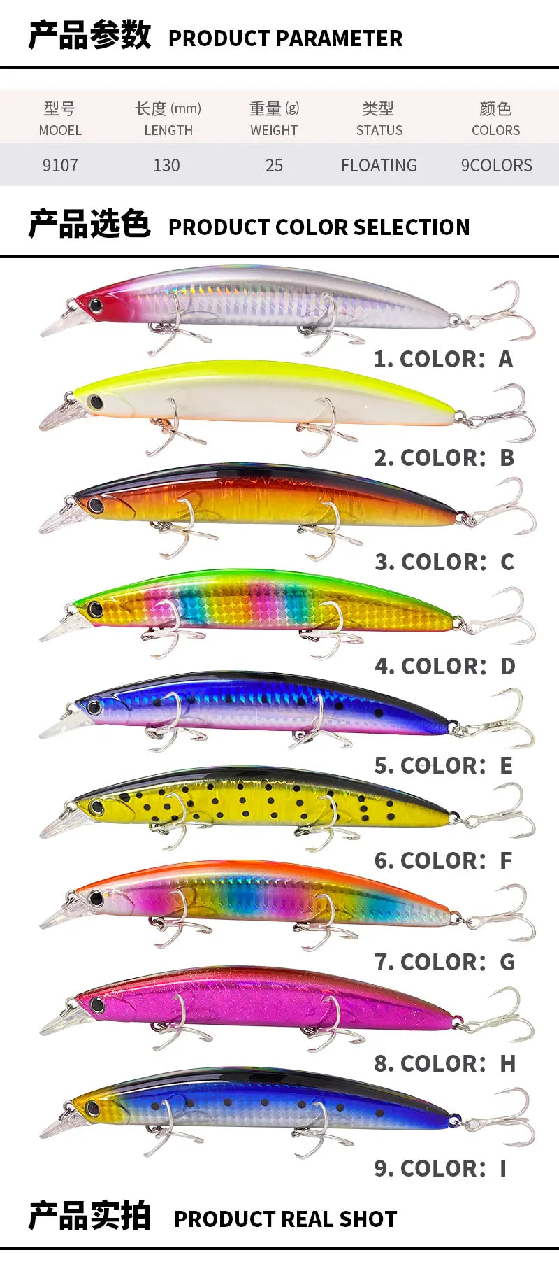 26g 130mm Floating Minnow Fishing Lures Long Cast Wobblers Artificial Hard Baits Trolling Saltwater Bass Trout Lures Equipment