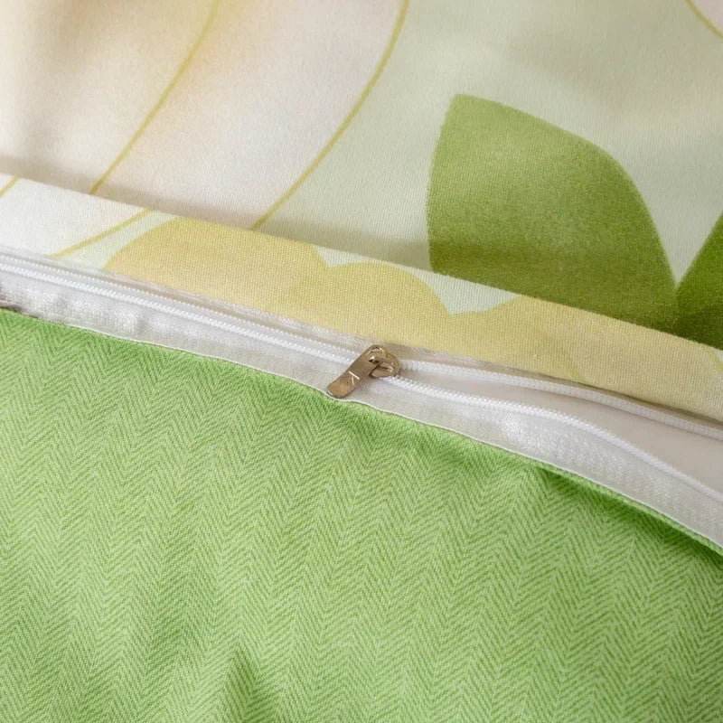 New Cartoon Striped Printed Bedding Sets Aloe Cotton Skin Friendly Breathable Comforter Cover Set Twin Double Size Bed Linens