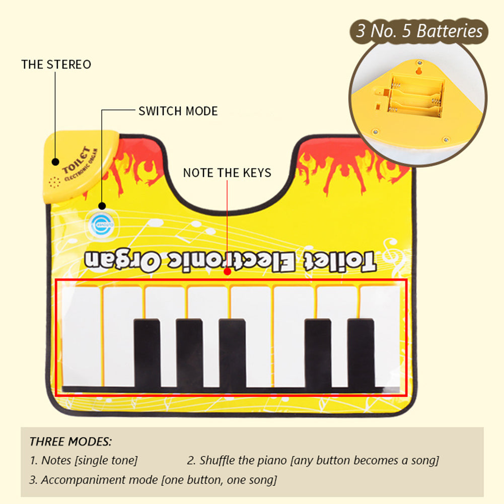 Home Bathroom Toilet Piano Music Carpet Creative Sounding Rug Funny Toe Tapping Musical Piano Floor Pad Anti-slip Bath Mat