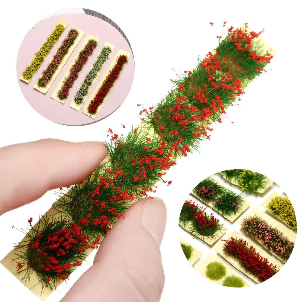 DIY Miniature Garden Decor Durable Static Scenery Model Landscape Wargame Grass Tufts Building Layout Sand Table Flower Cluster