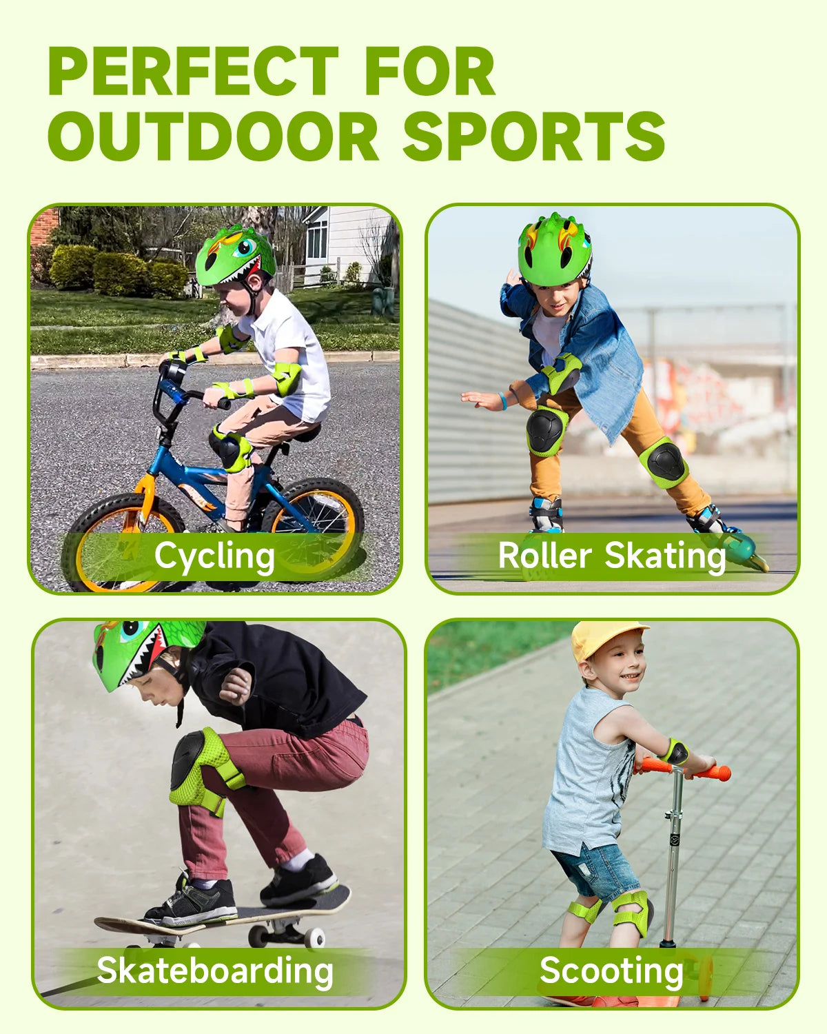 Kids Protective Gear Child Knee Elbow Pads Wrist Guard Sports Protection for Scooter Skateboard Balance Bike Cycling Equipment