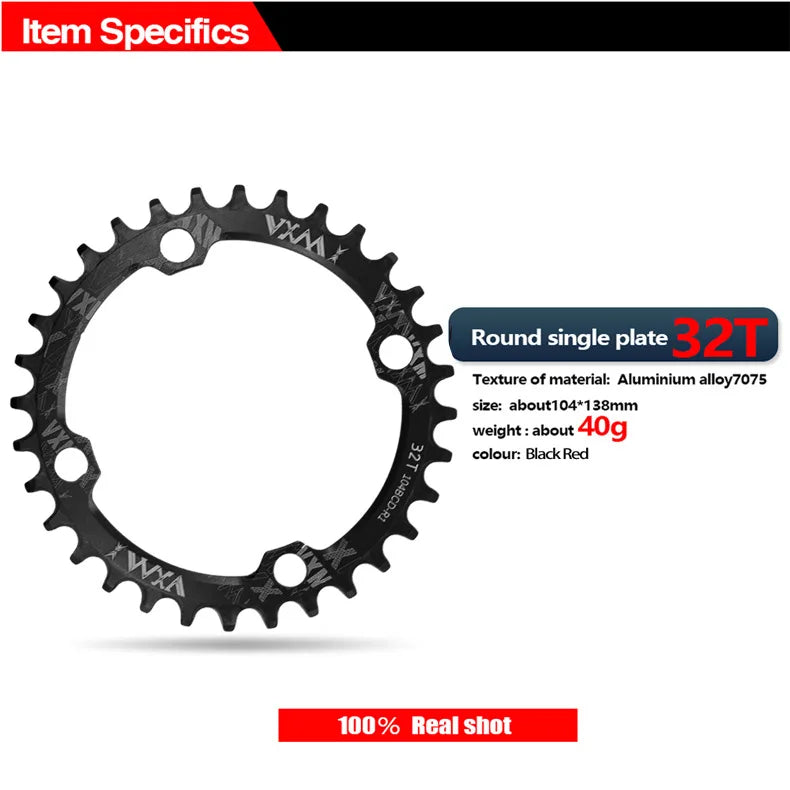 Bike 104BCD Elliptic mountain bike 32T 34T 36T 38T modified plus and minus teeth single tooth disc bycicle accesories Crank