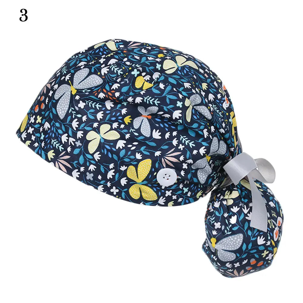 Women & Men Tie Back Hats Ponytail Holder Adjustable Long Hair Cap Working Hat With Button Working Cap