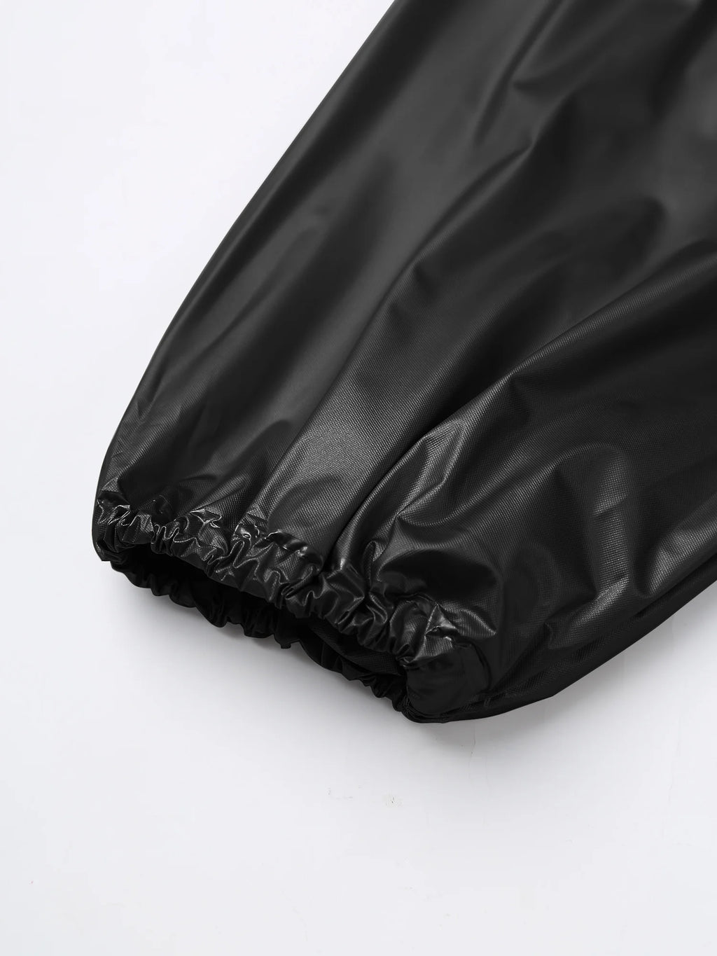 Mens Sports Outfits Sauna Sweat Sets Long Sleeve Hooded Jacket Outerwear and Long Pants PVC Sweating Suit for Gym Workout Yoga