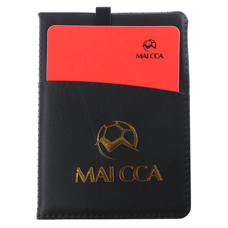 Soccer Referee Red Yellow Card Professional Fair Play Cards Football Linesman Leather Case Bag Set Sports Game Equipment