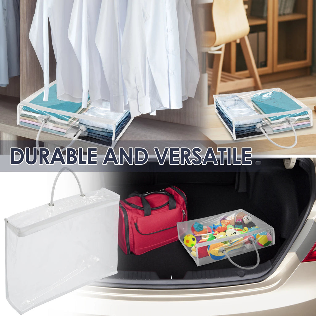 6 Packs Bed Sheet Storage Bags Quilt Clothes Blankets Packing Box Waterproof Dustproof Clear Zippered Pillow Bedding