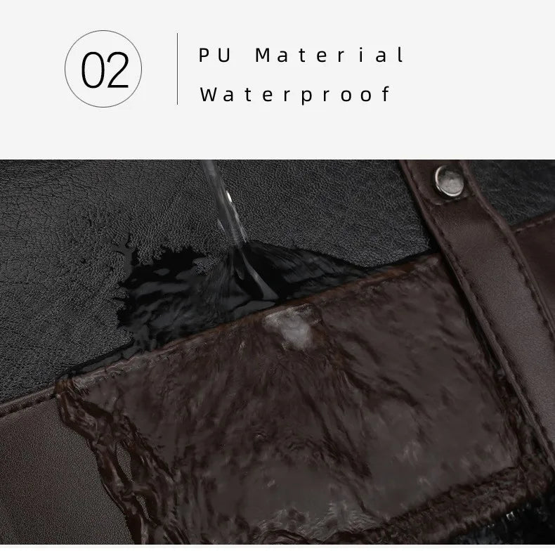New Backpack Men's Trendy Retro Bag Business Computer Bag Travel Weekend Large Capacity Waterproof and Durable Leather Backpack