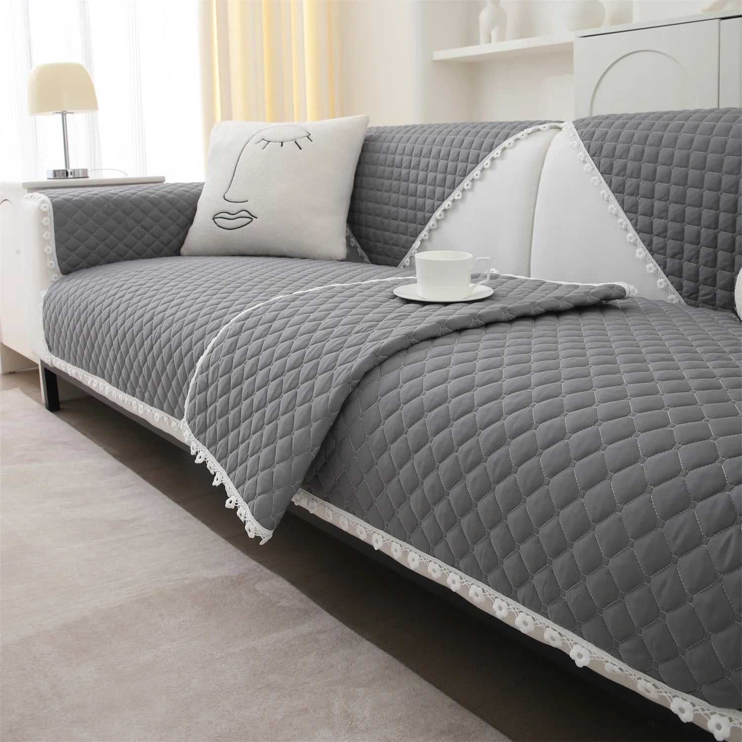 Quilted Sofa Cover Dogs Pets Kid Anti-Slip Couch Covers Anti-wear Slipcovers Furniture Protector Seat Cover