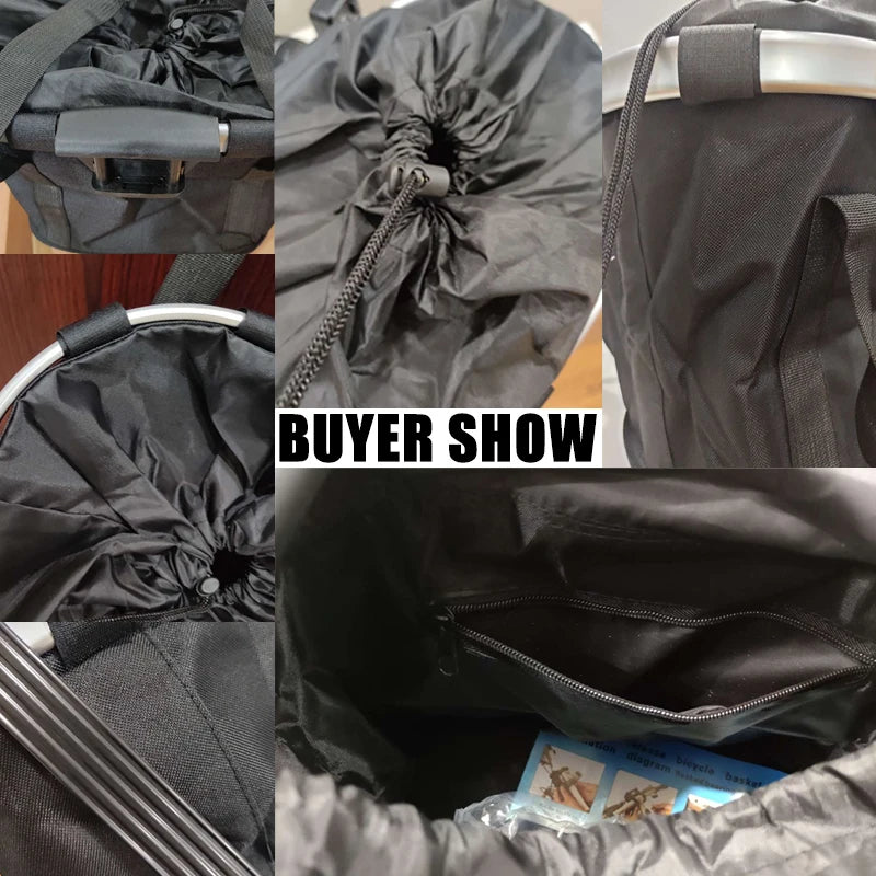 Bike Front Basket Bicycle Pet Carrying Bag Foldable and Detachable Mountainous Bicycle Basket Portable Bicycle Basket 5KG Load