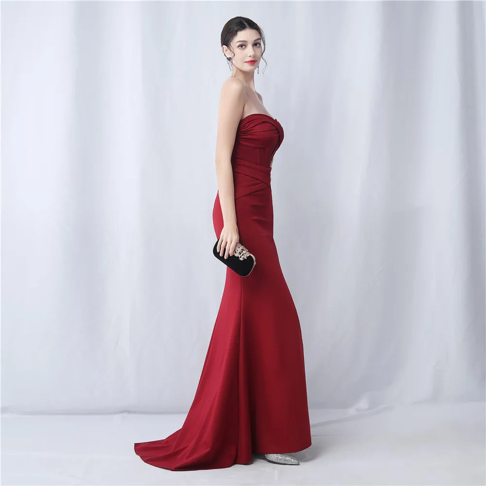 Formal Dresses for Special Events Satin Evening Dress Luxury Woman Party Occasion Long Event Elegant Women Luxurious Mermaid