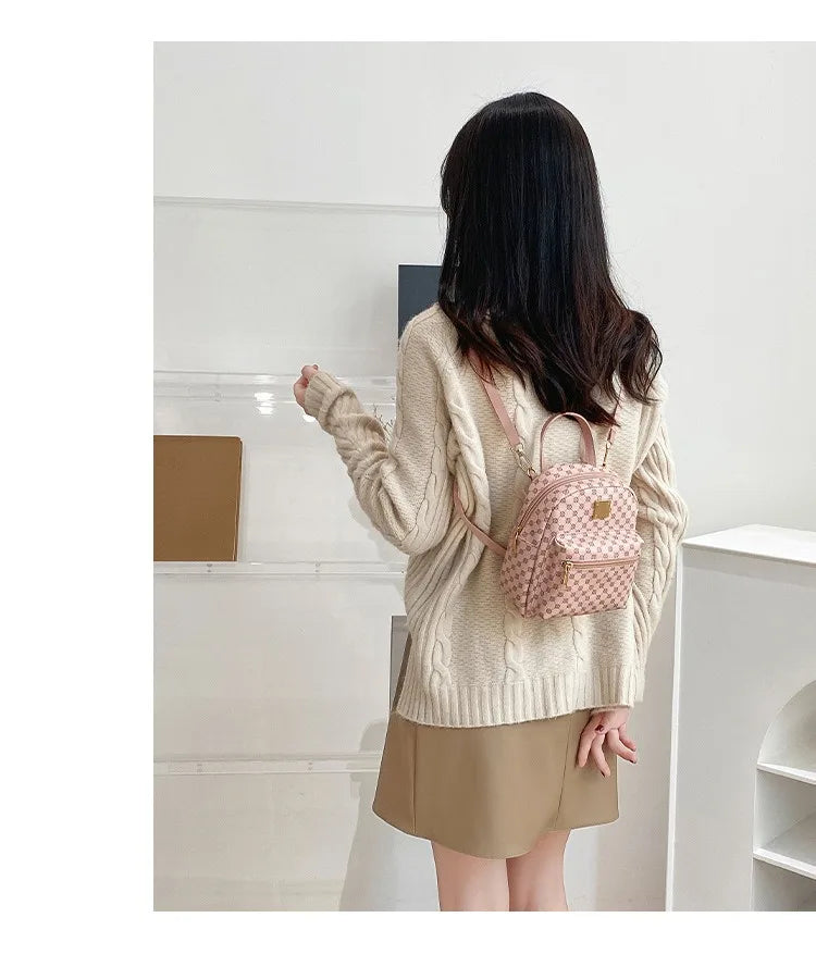Classic Women Backpack Fashion School Bags Female Daily Shopping Girl Small Backpacks Schoolbags 2025 Ins