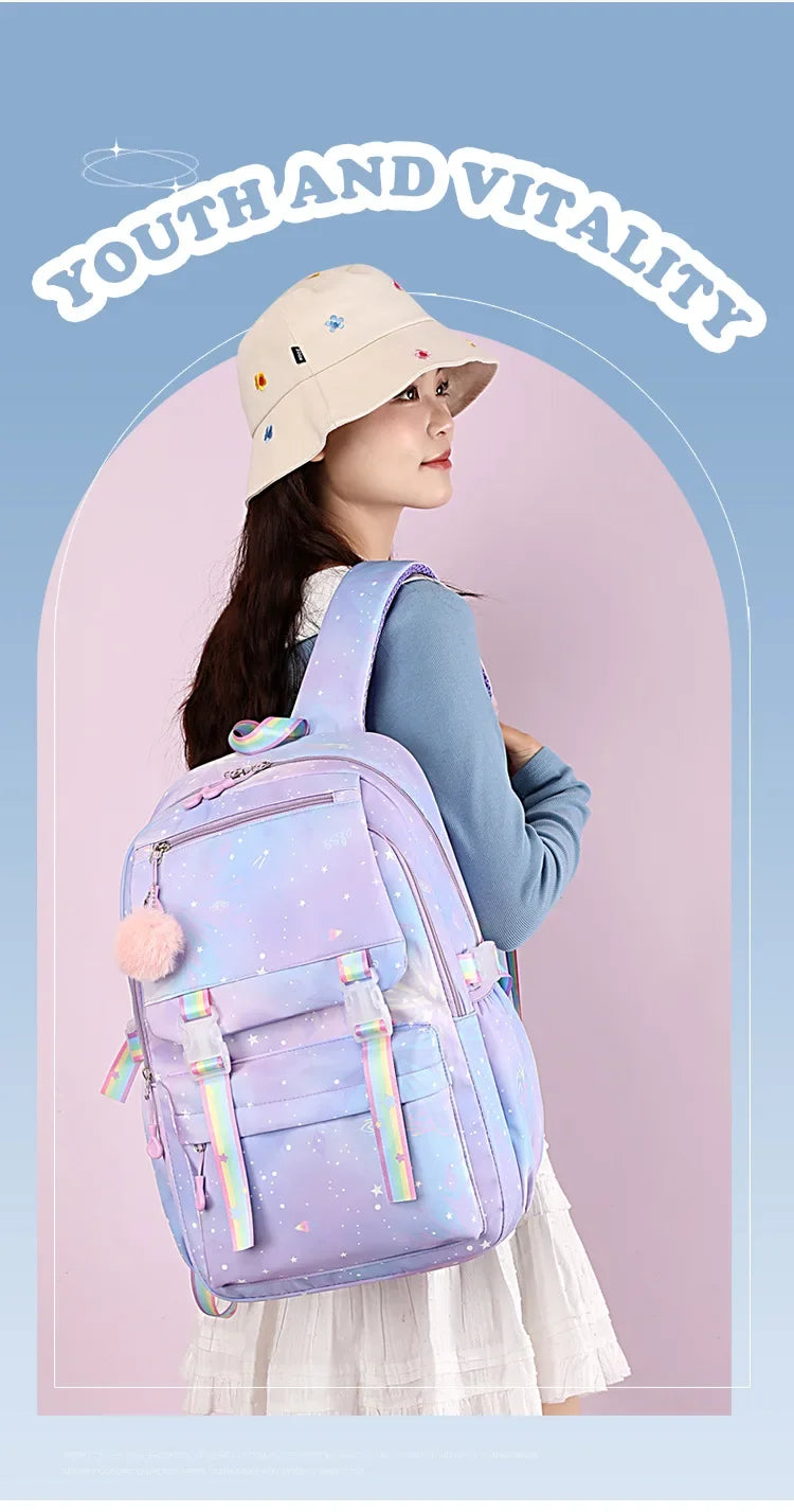 Backpack 2025 Cute Pink Backpacks for Girl Boy Fashion Casual Students Schoolbag Custom printed patterns are available.