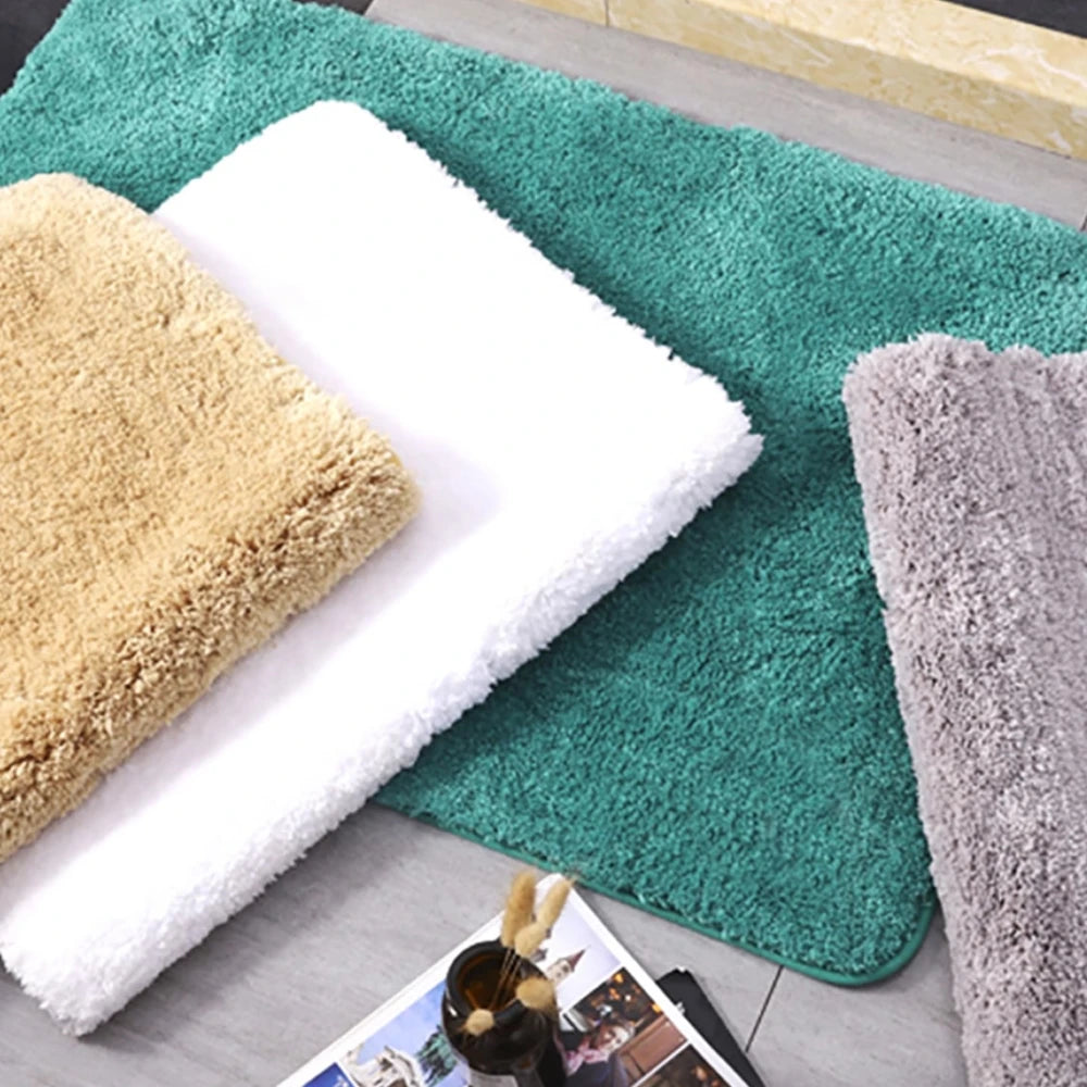 Bathroom Rug Super Absorbent Soft Microfiber Shaggy Bath Mat Non-Slip Machine Washable Bath Rug