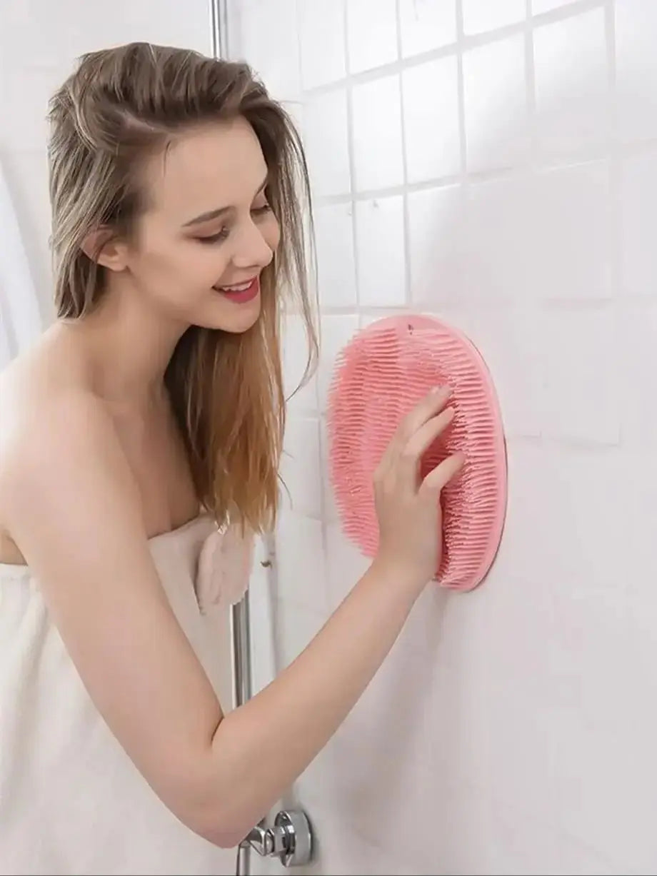 Bathroom wall pasting, back wiping, lazy silicone bath brush, suction cup, back wiping, foot massage cleaning, bath brush