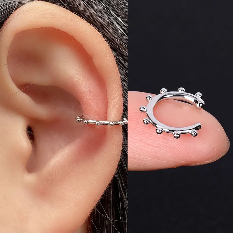 Stackable Earrings Without Ear Hole Star Wrap Clip On Earrings Earcuff for Women Ear Screen Climb Cuffs Fake Piercing One pair