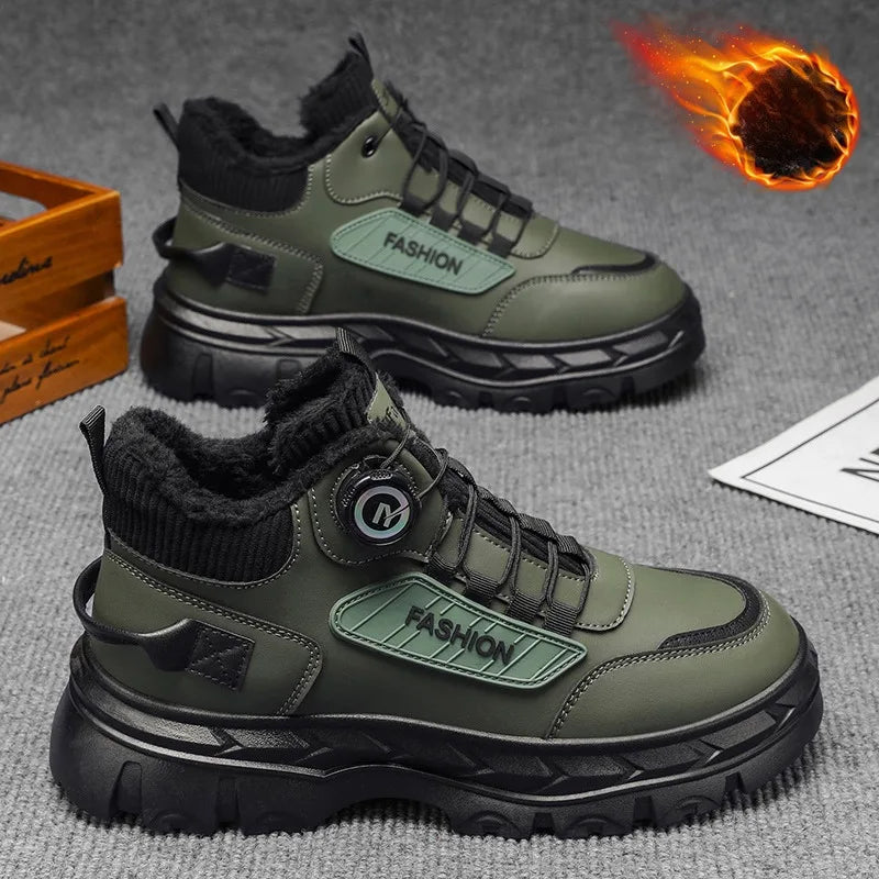 Men's Autumn New Retro Work Boots, Thick-Soled High-Top Casual Ankle Boots, Non-Slip Durable, Ideal for Daily & Outdoor Wear