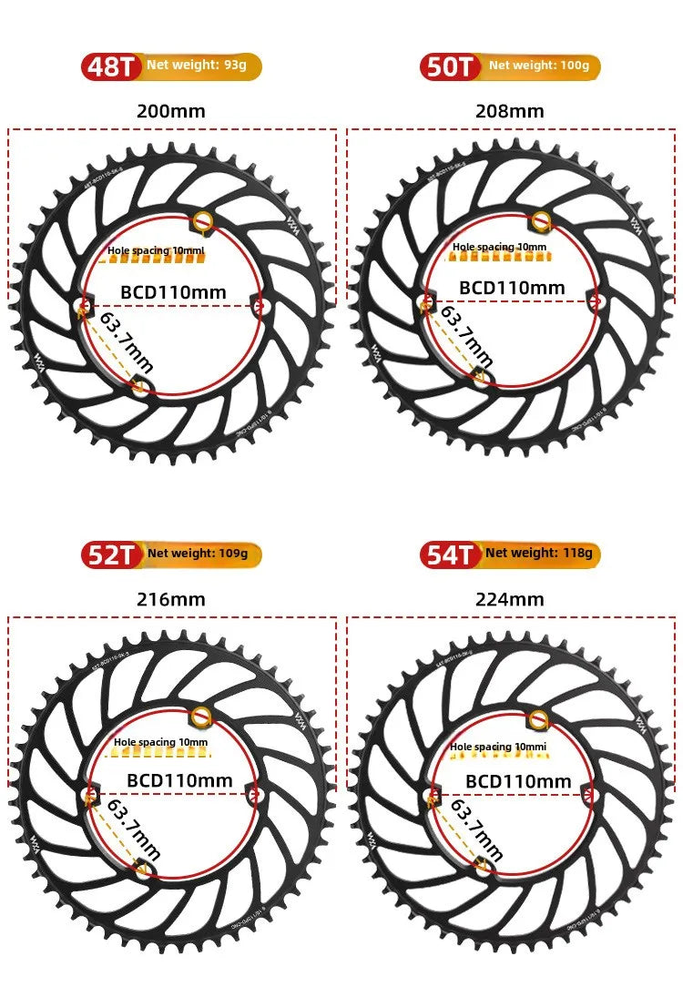 Road bike 110BCD Universal 4 hole claw plus minus teeth single speed disc36T 38 40 42 50T 58T sprocket bycicle parts accesories