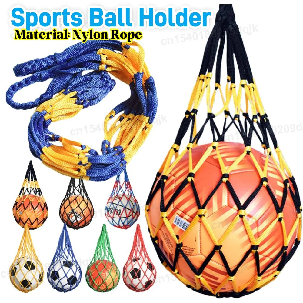 Sports Ball Holder Youth Football Self Trainer Football Net Bag Sports Mesh Equipment for Carrying Basketball Volleyball Soccer