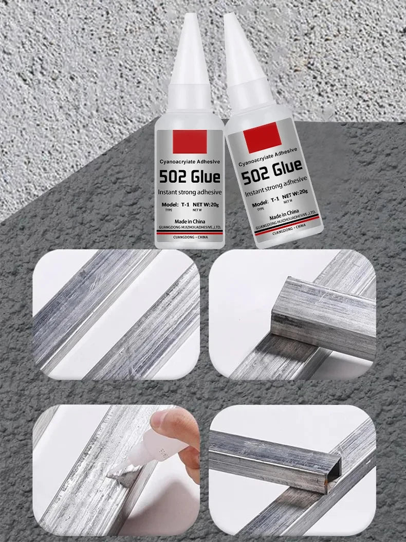 JXVX 1-5pcs 502 Super Glue Instant Quick-drying Cyanoacrylate Adhesive Leather Rubber Wood Metal Strong Bond Liquid Glue Tool