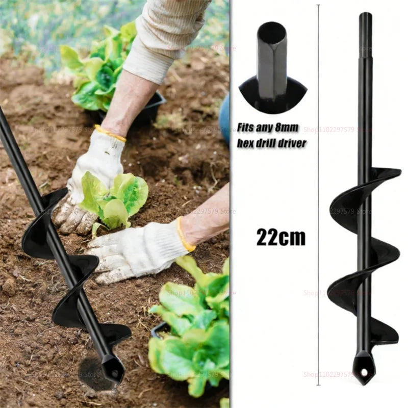 Garden Auger Spiral Drill Bit for Flower Planting Soil Digger Earth Drill Gardening Tool Lawn Planting Hole Digger Equipment