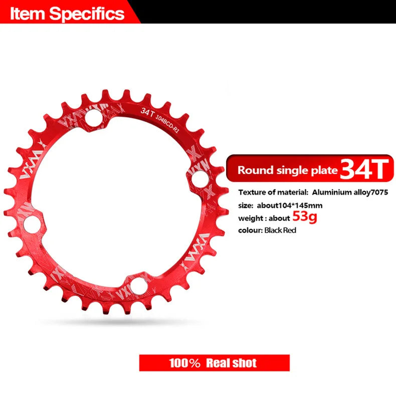 Bike 104BCD Elliptic mountain bike 32T 34T 36T 38T modified plus and minus teeth single tooth disc bycicle accesories Crank