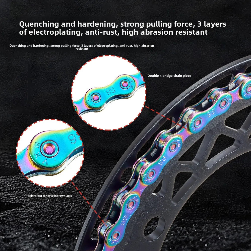 Mountain road bike chain Bycicle full electroplated rust-proof color 8-speed 9 10 11S variable speed accessory chain Chains