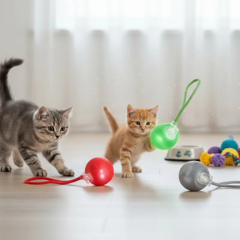 Cat Interactive Ball Toy Pet Automatic Rolling Ball Rechargeable Smart Puppy Interactive Toy Dog Electric Training Imitate Mouse