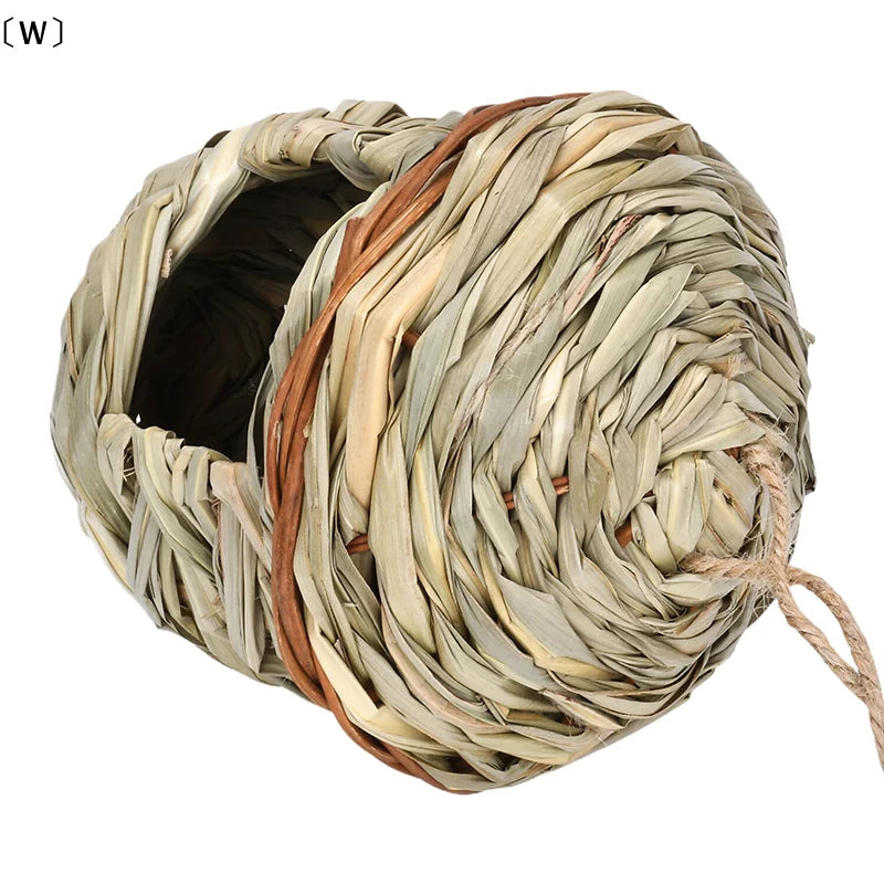〔W〕Birds Nest Outdoor Hand-weaved Decorative Bird House Bird Cage Shelter Weaved Hanging Parrot Nest Creative Handmade Bird Cage