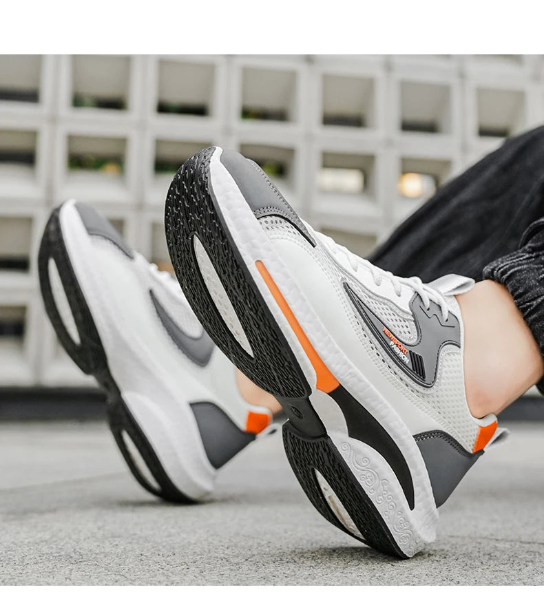 New Trendy Men's Sports Shoes Cushion Running Sneakers Outdoor Leisure Walking Jogging Trainers Soft Sole Breathable Footwear