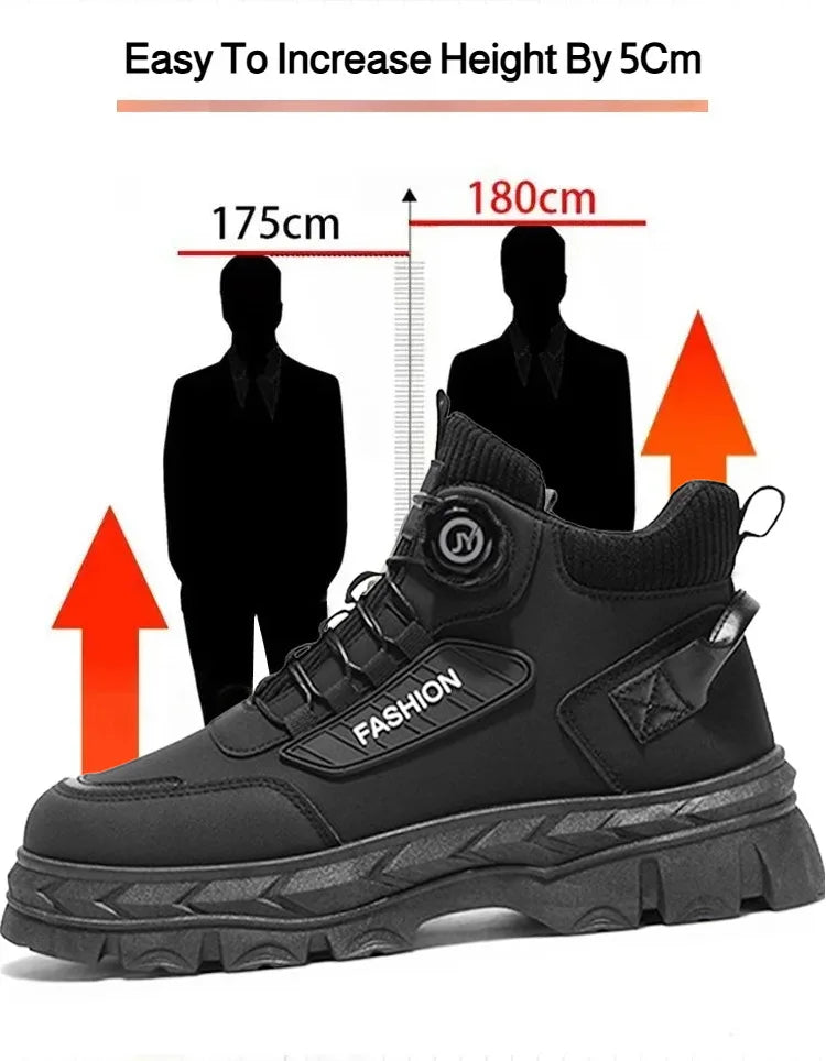 Men's Autumn New Retro Work Boots, Thick-Soled High-Top Casual Ankle Boots, Non-Slip Durable, Ideal for Daily & Outdoor Wear
