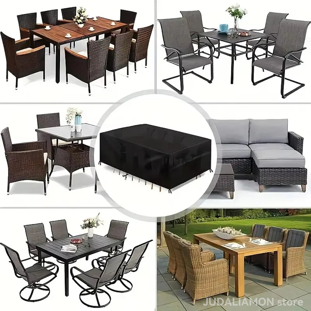 Garden Furniture Cover Waterproof And Windproof Uv 210D Oxford Cloth Protective Cover For Garden Table