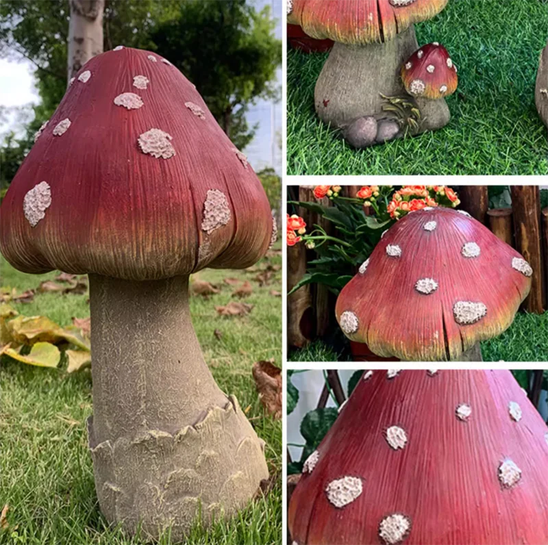 Garden Creative Simulation Mushroom Resin Decoration Items Outdoor Courtyard Lawn Accessories Kindergarten Landscape Ornaments