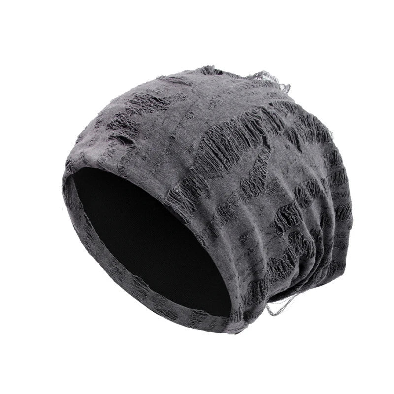 New Men Women Holed Turban Slouchy Baggy Beanies Bonnet Unisex Headscarf Chemo Cap Hair Loss Headwear Hip Hop Ear-Protection Hat