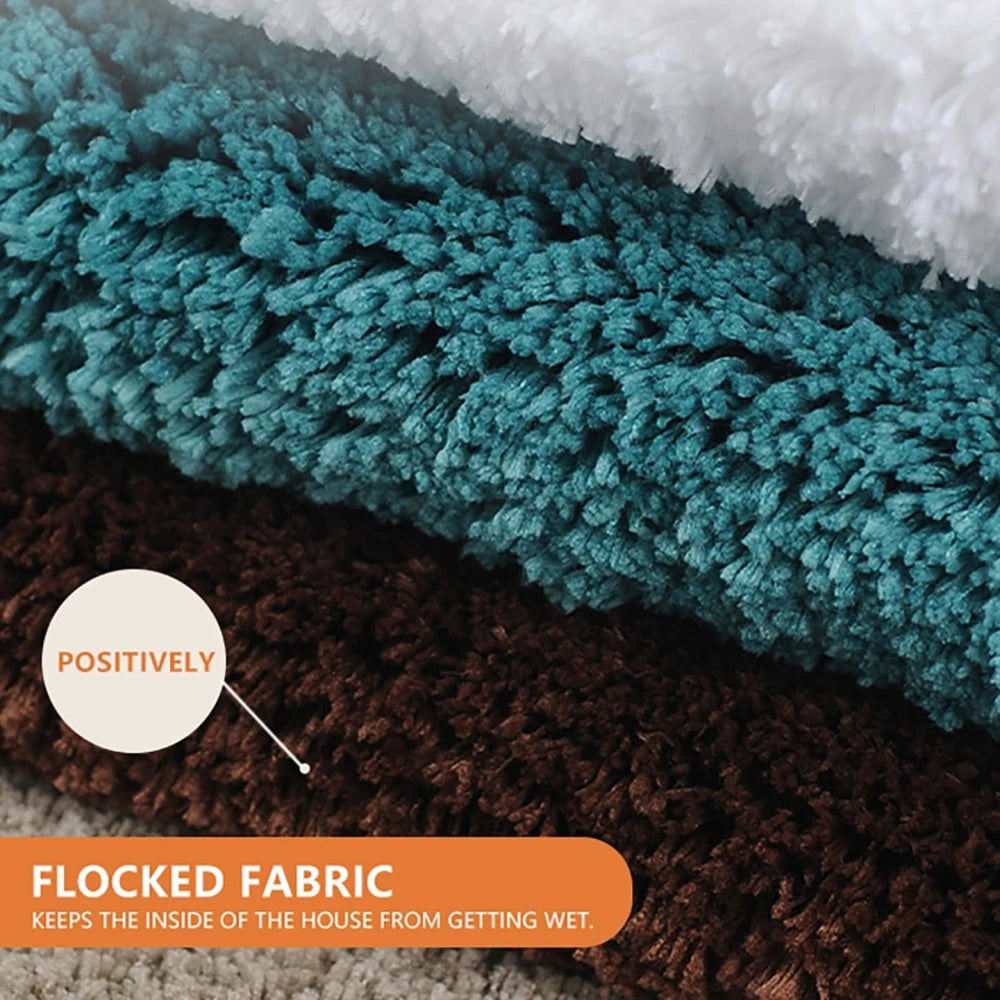 Bathroom Rug Super Absorbent Soft Microfiber Shaggy Bath Mat Non-Slip Machine Washable Bath Rug